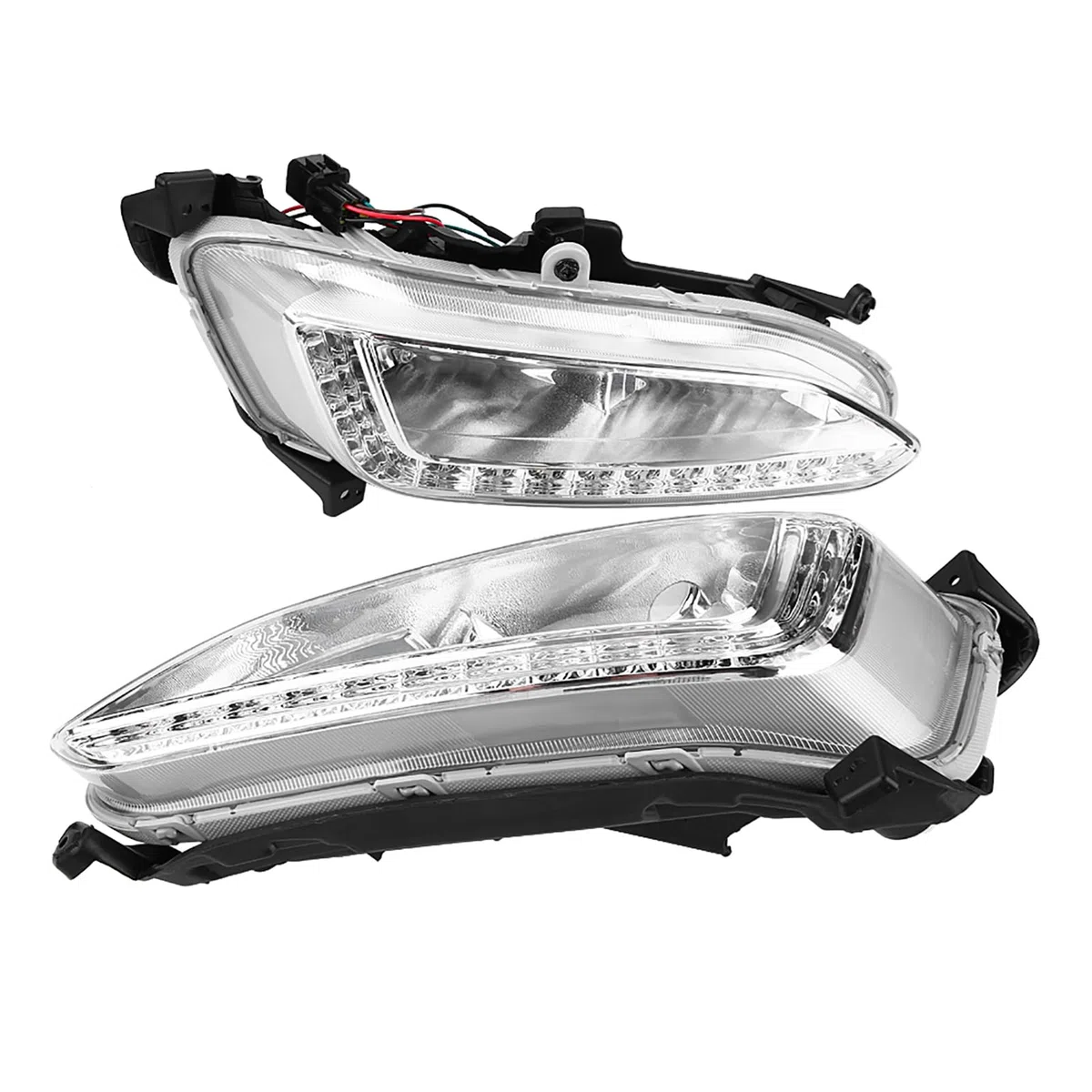 Tbest Luces Antiniebla Diurnas de Santa Fe, 1 par de Luces de Circulación Diurna para Coche, Cubierta de Lámpara Antiniebla Drl para Hyundai Santa Fe Ix45 2013 2015