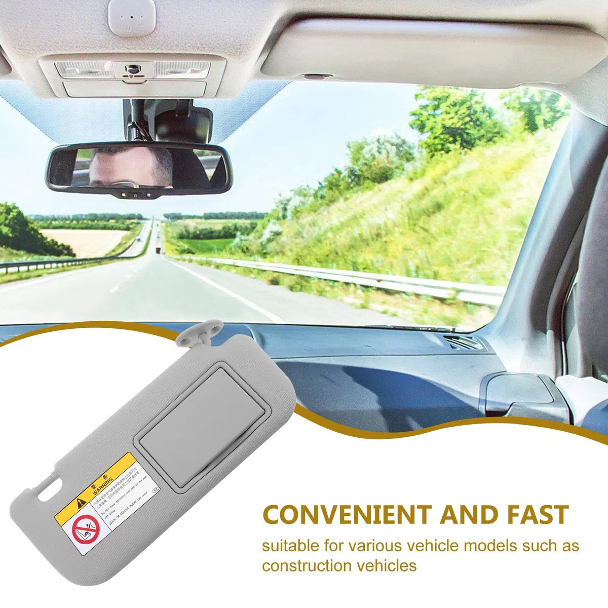 Genérico Parasol de Coche para Lado Derecho Espejo de Cortesía, Material PVC y ABS, Adaptable a Vehículos Variados, Adecuado para Protección Solar en Parabrisas