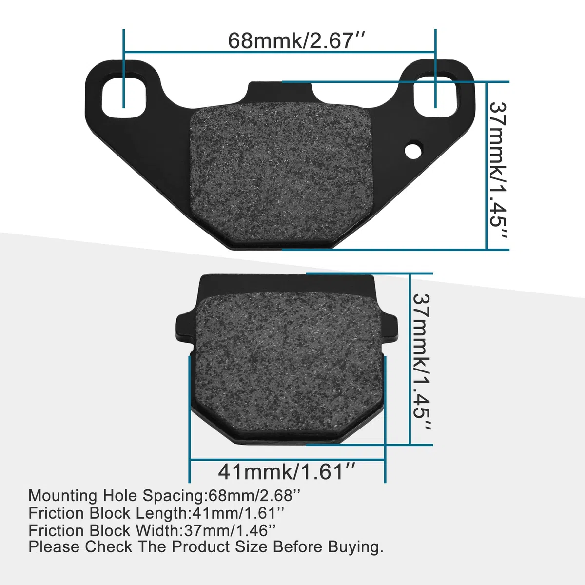 GOOFIT Pastilla de freno de disco Reemplazar Para 50cc 70cc 90cc 110cc 125cc 150cc 200cc 250cc ATV Dirt Bike Mope Scooter