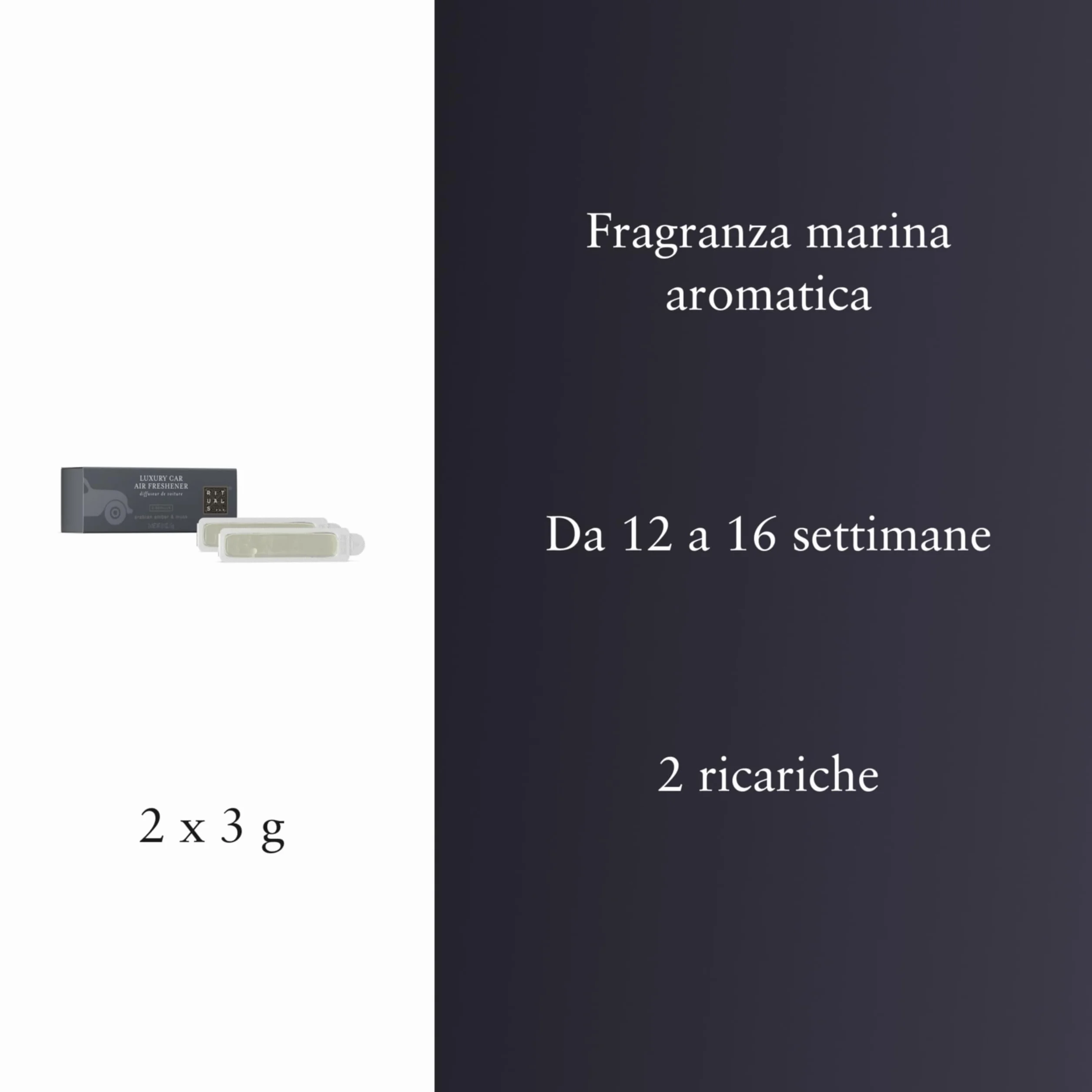 RITUALS Homme Pack Recargas de Ambientador de Coche – 2 Recargas – Ámbar Árabe y Almizcle – 2 x 3 g – sin soporte de madera