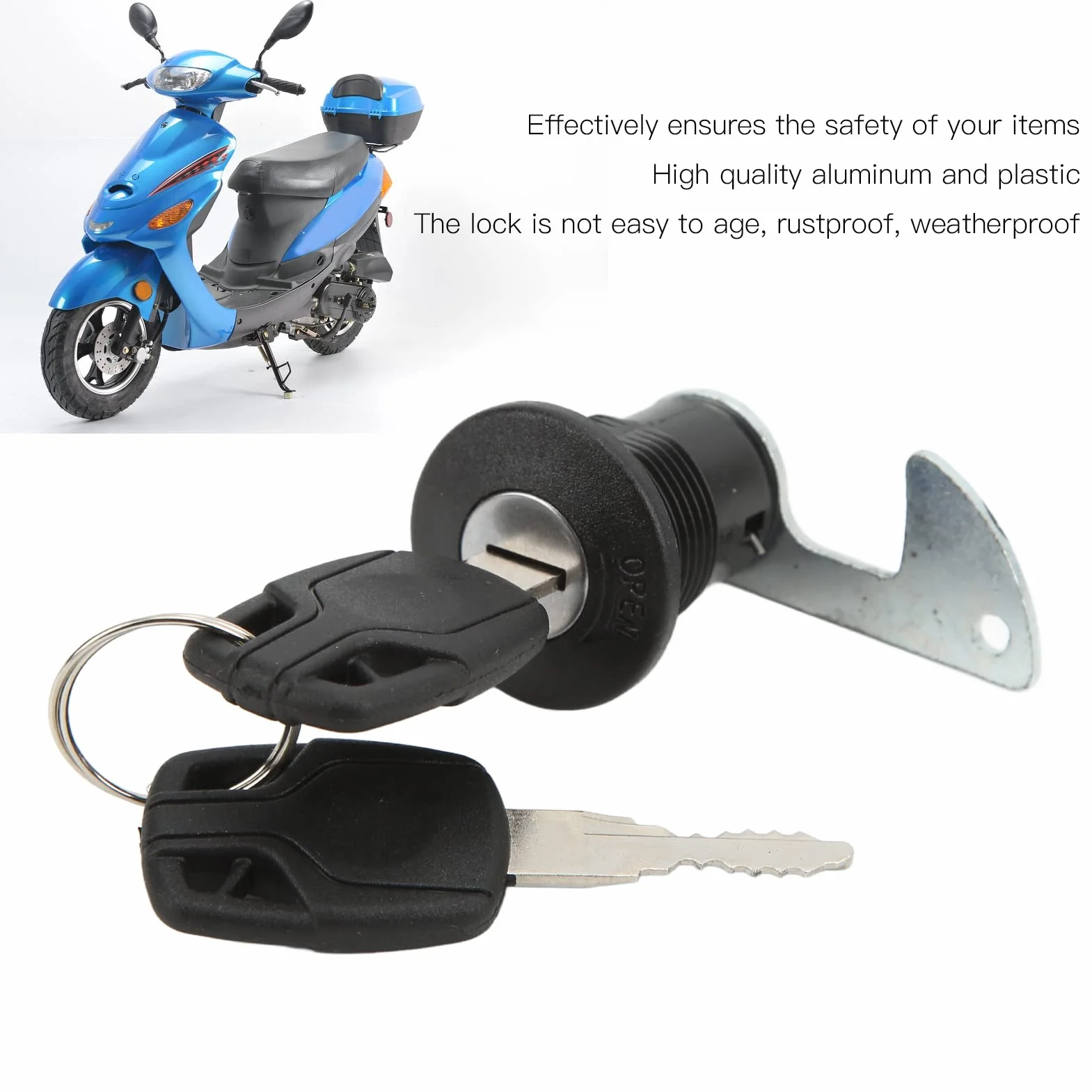 Cerradura Trasera para Maletero de Motocicleta, Akozon Universal Cerradura de Cola de Ajuste de Scooter Aluminio Plástico para Baúl de Almacenamiento de Motocicletas Eléctricas(#2)