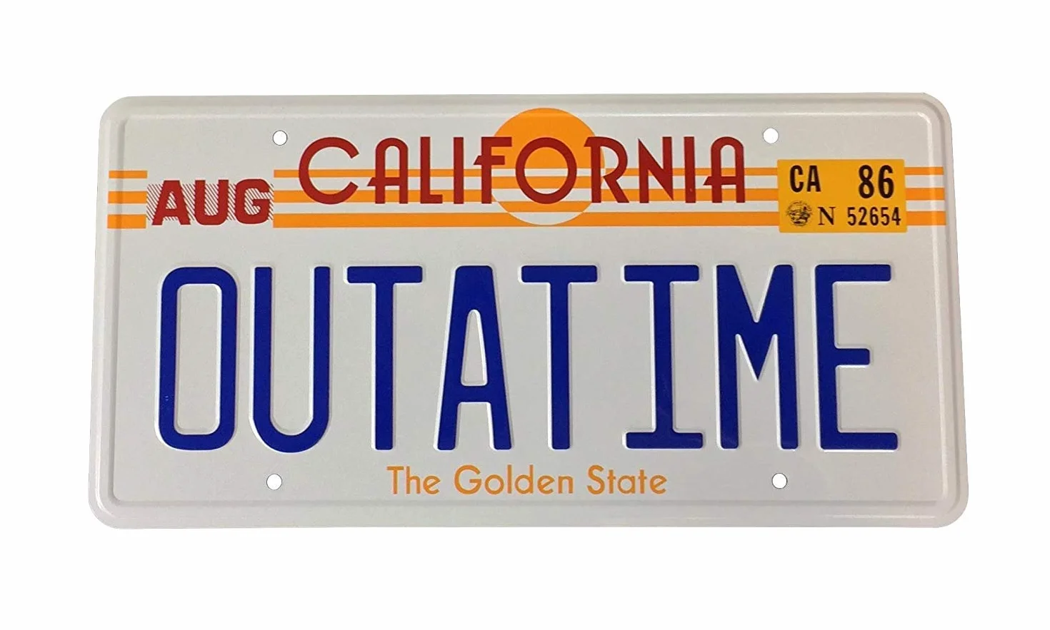 Back to The Future Placa de Matrícula Outatime - Propulsora de Regreso al Futuro - Placa Numérica Como Se Ve en el DMC-12 Delorean de Marty McFly y Doc Brown