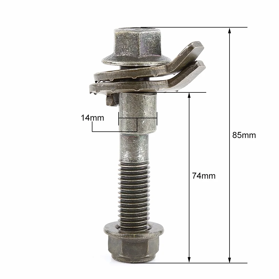Kit de alineación, Akozon Pernos de comba 4 piezas 14 mm Alineación de acero de cuatro ruedas de acero Perno de leva del kit de inclinación ajustable