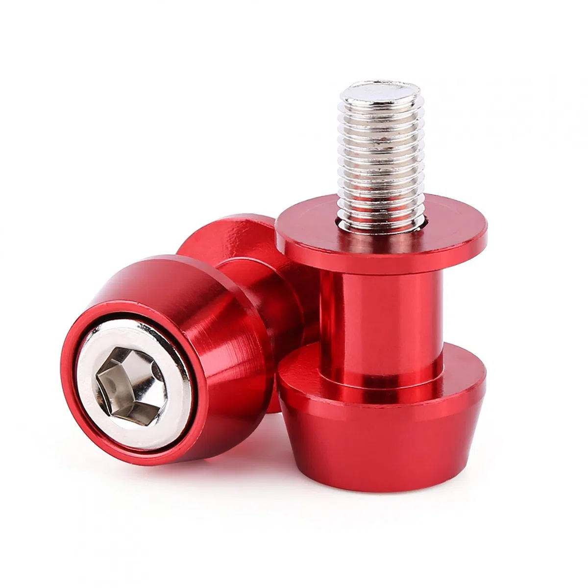 Yctze bobina braccio oscillanteMotocicleta CNC aleación de aluminio brazo oscilante deslizadores de carrete soporte bobinas de brazo oscilante (8 mm, rojo)