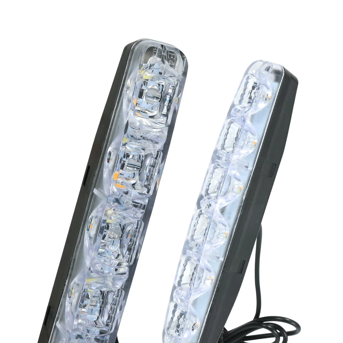 2 piezas de luces de circulación diurna para coche DRL 6 LED Señal de giro secuencial Luz de día blanca y amarilla