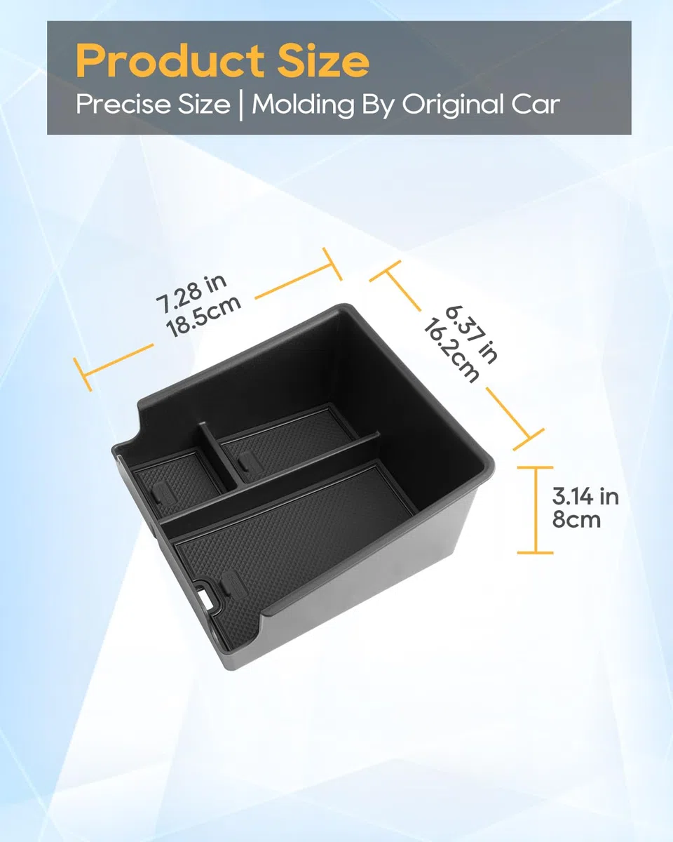 YEE PIN Compatible con BYD Seal EV 2023-2025 2026 Caja de almacenamiento para consola central, reposabrazos central, guantera, bandeja organizadora con alfombrilla antideslizante, para accesorios Seal