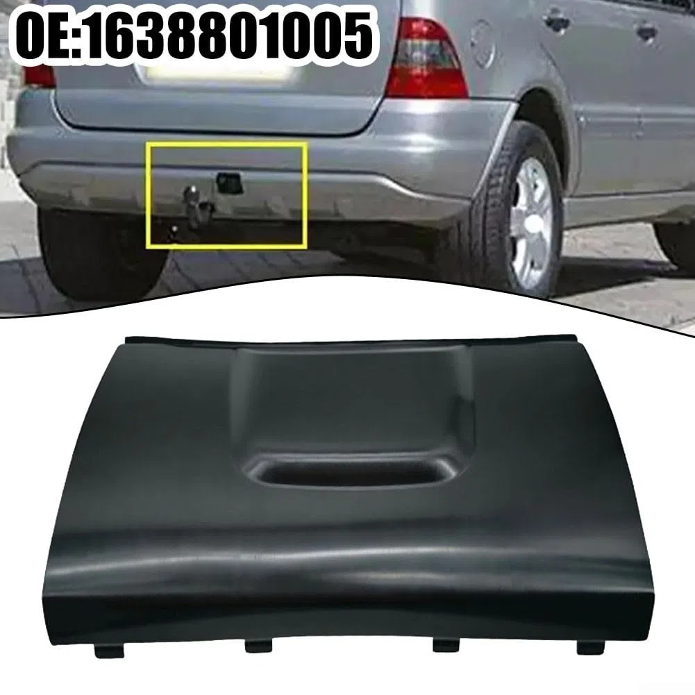 Tapa de enganche de remolque para parachoques trasero para -ML W163 ML320 ML350 1998-2005, material ABS negro, pieza de repuesto OEM A1638801105