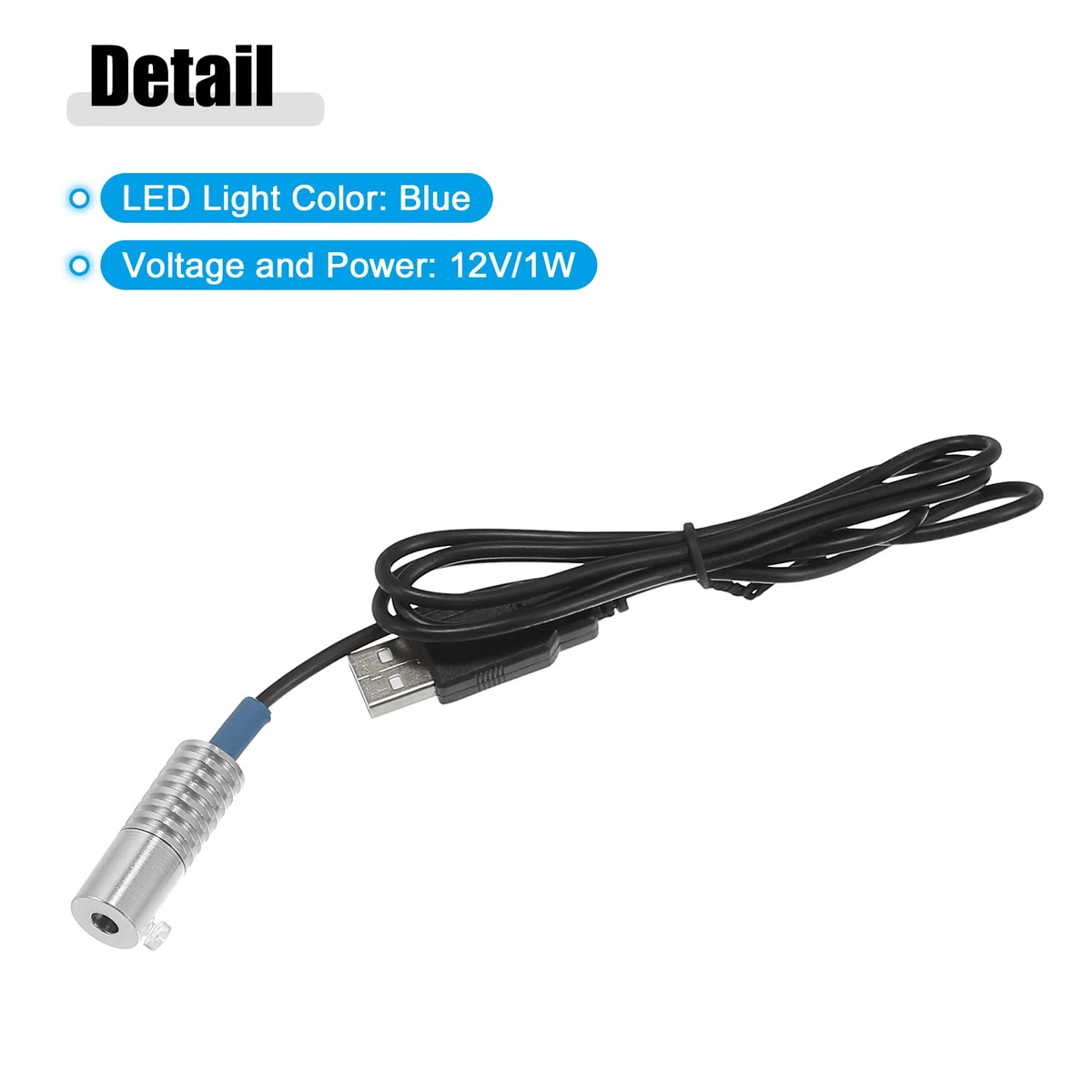 QUARKZMAN Cable de Fibra Óptica Luminosa De 1,5 M Y 4 mm con Iluminador Led Azul - 2 Unidades
