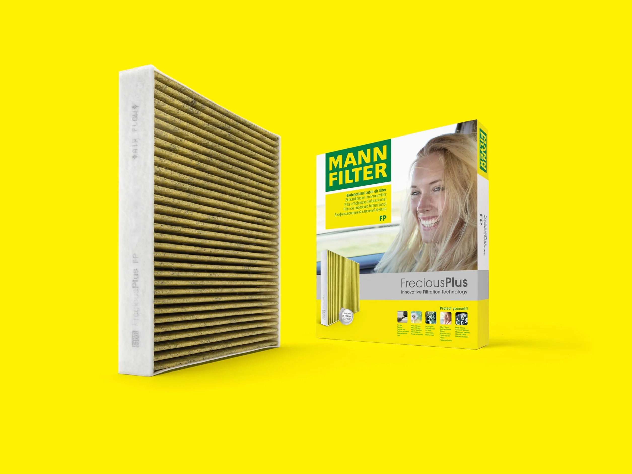 MANN-FILTER FP 3054 Filtro de aire de cabina - FreciousPlus Filtro de Polen Biofuncional - para Automóviles + Vehículos de transporte