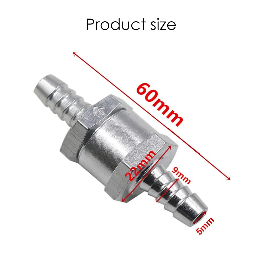Válvula de Retención de Combustible, Válvula de Retención de Combustible de Aluminio Aleación, Válvula Antirretorno de Retorno de Combustible de Una Vía, para Automóvil, Barco, Helicóptero, 8 mm, 1Pc