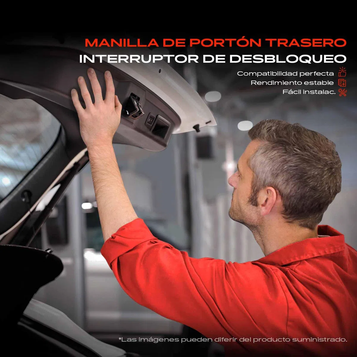 Frankberg Manilla del portón trasero Cerradura de la puerta Compatible con X1 E84 Serie 3 Touring E91 Serie 5 Touring E61 X5 E70 Serie 5 E60 Replace# 51247118158