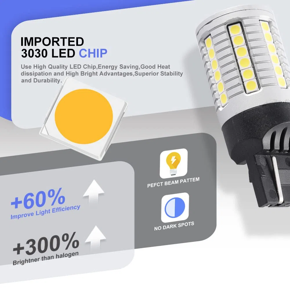 LED Drl bombillas de luz de circulación diurna para FIAT 500X Typ334 2018-2023 par de luces DRL 45 LED T20 CANBUS 6000K sin ERROR W21W luz Led de estacionamiento