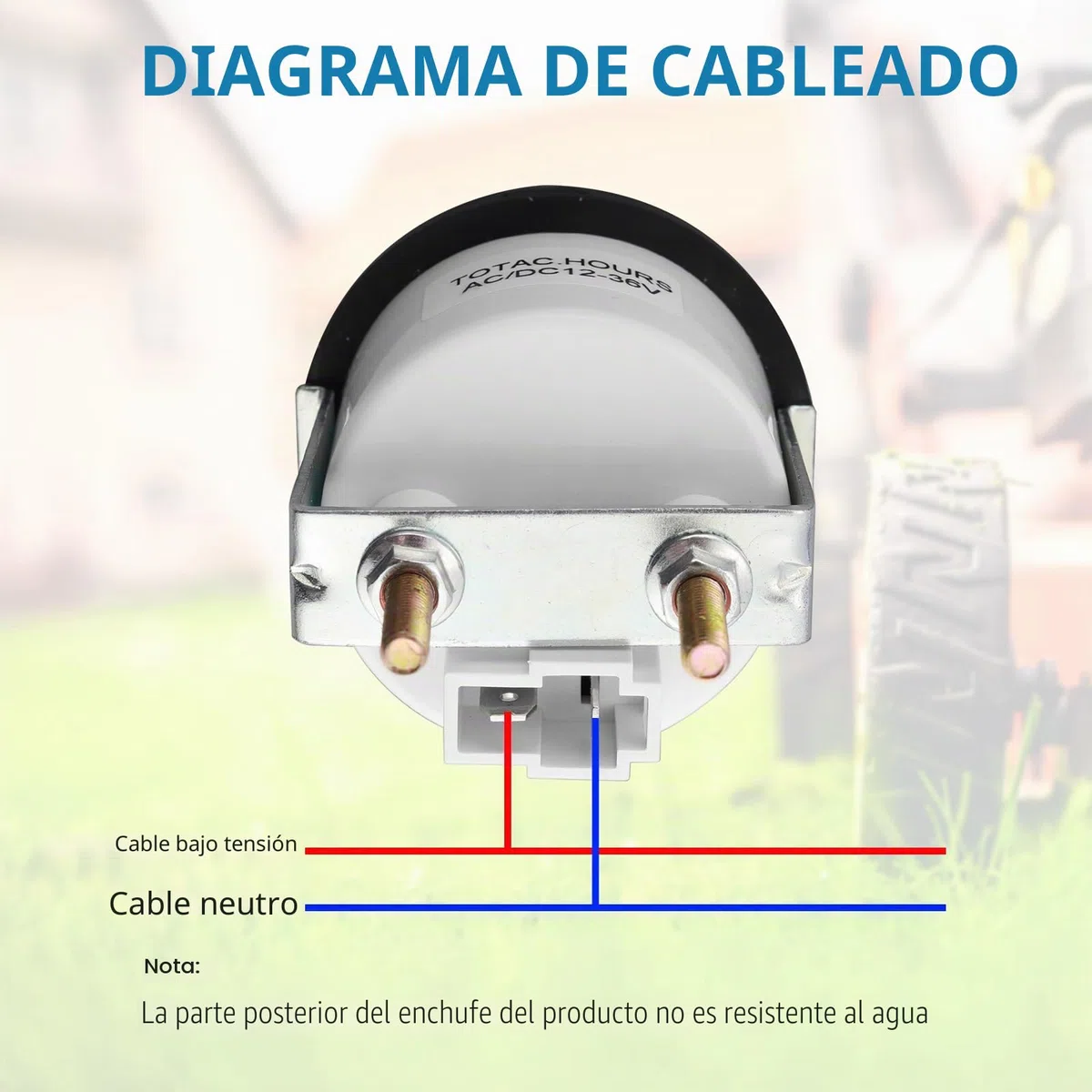 AUTOUTLET Medidor de horas de cuarzo de 6 V-80 V, 12 V, medidor de horas industrial con soporte de metal antivibración, diseño de cuarzo impermeable para uso en interiores y vehículos