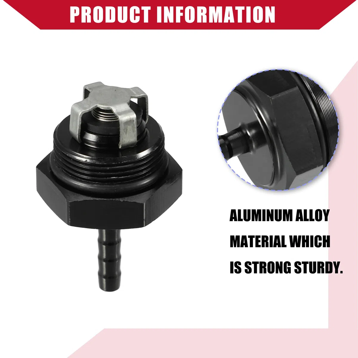 Válvula de Retención de Combustible Unidireccional Interna para Combustible de Automóvil Gasolina Diésel / 0.16" 4mm OD / 2 Unidades Negro