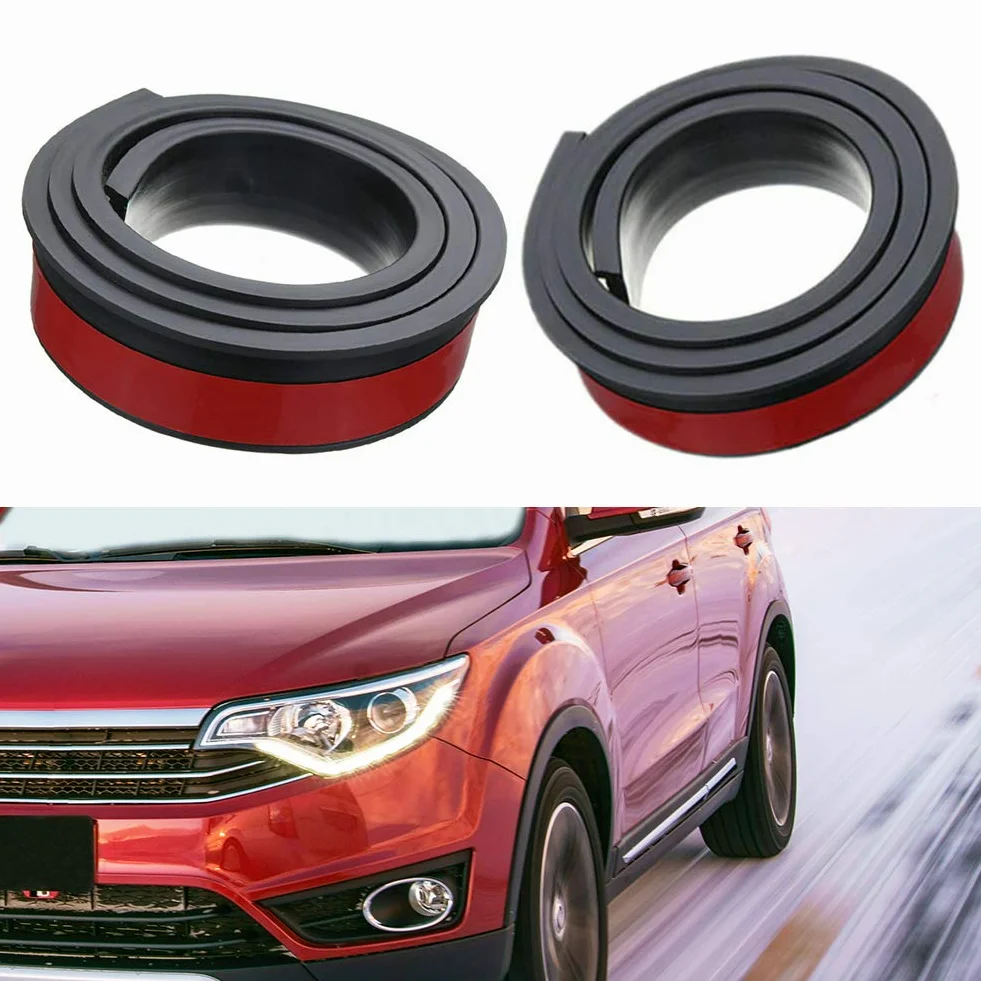 Aramox Embellecedor de Guardabarros de Rueda de Coche, 2 Piezas 1,5 M Protección de de Rueda de Coche de Goma Universal Tiras Anticolisión Molduras Embellecedor de (Negro)