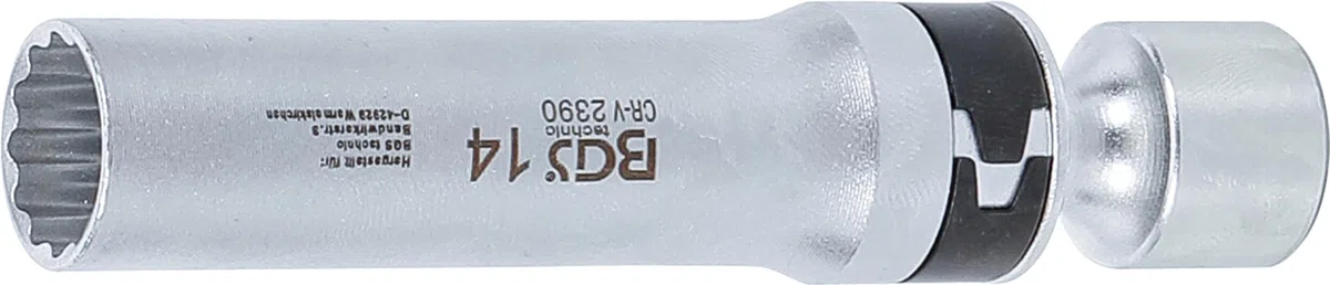 BGS 2390 | Vaso para bujías articulado 12 caras con muelle de retención | 10 mm (3/8") | 14 mm