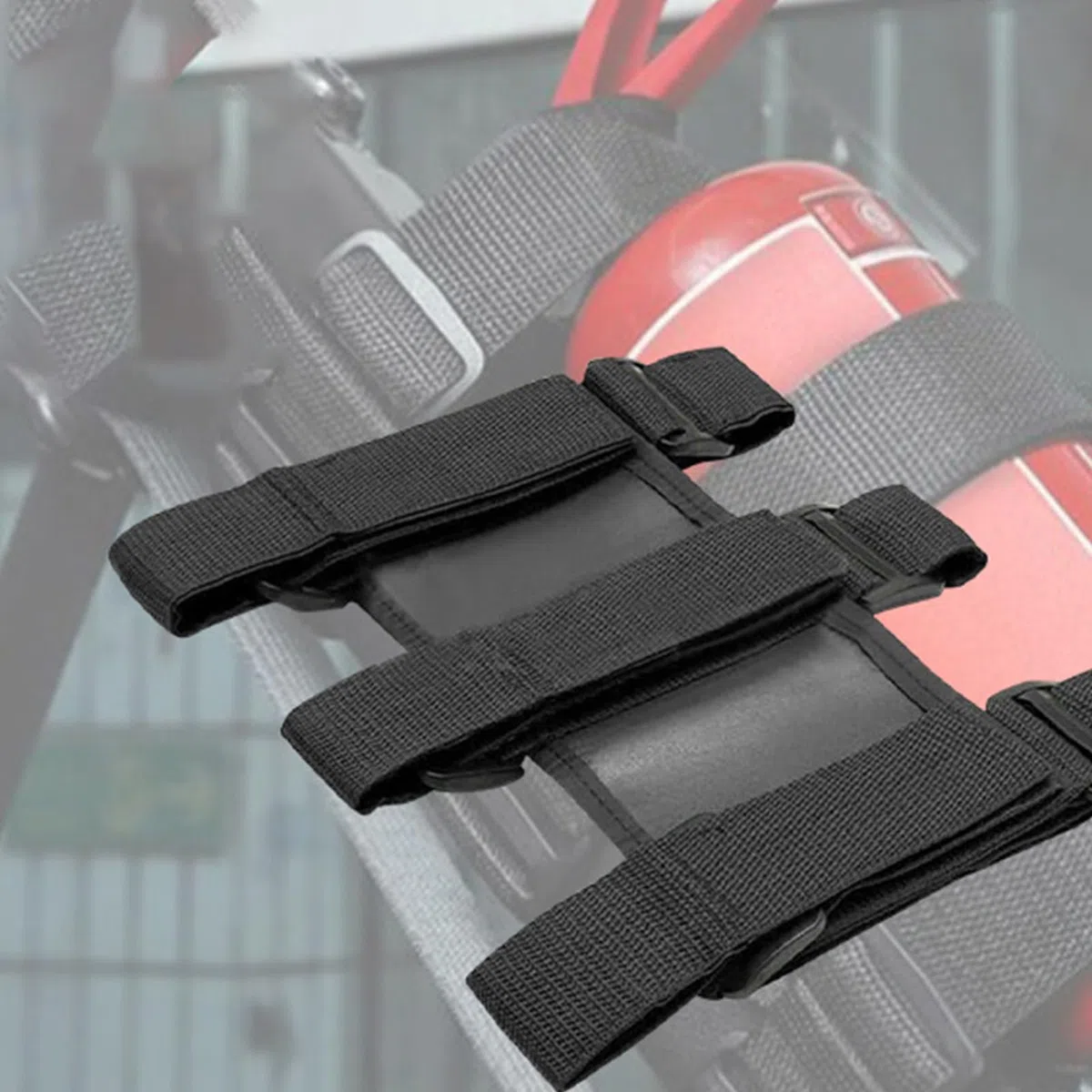 Barra antivuelco Extintor de incendios Soporte para maletero del coche Correa de sujeción para extintor de coche Cinturón ajustable para coche Accesorio práctico Accesorio de terceros para Jeep (Negro