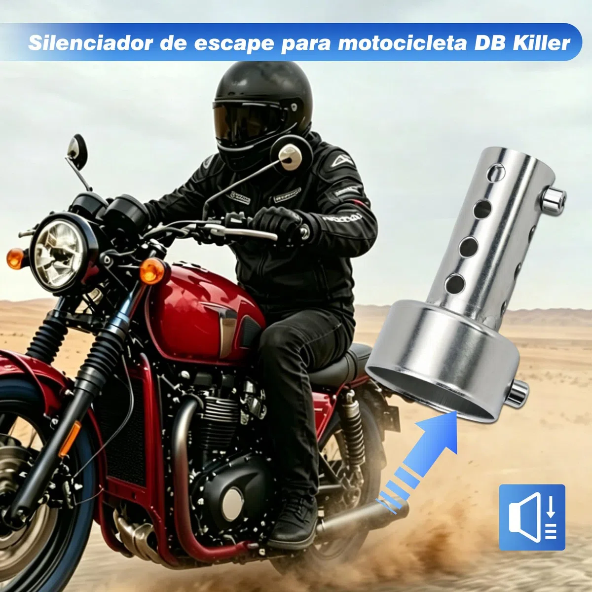 Silenciador de escape de la motocicleta, KACEPAR DB Killer Silenciador Baffle, Universal Silenciador de tubo de escape, puede silenciador de ruido silenciador extraíble, 42mm/1.7in