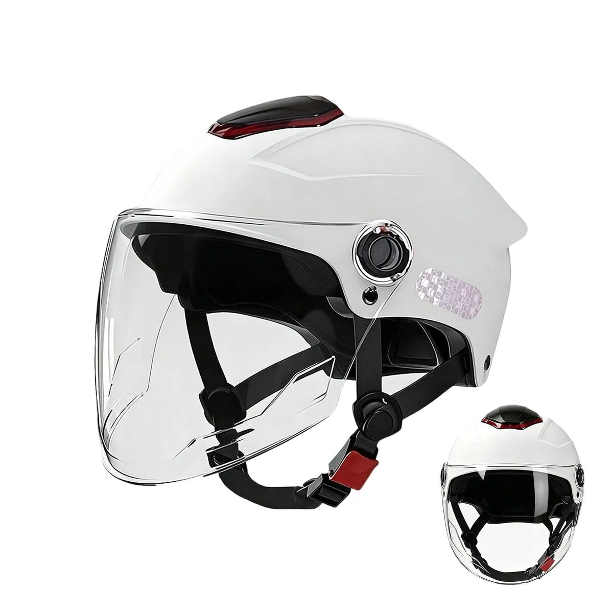 Casco de Seguridad para Motocicleta - Absorción de Impactos y Bloqueo Solar | Casco para Motocicleta,para Padre Esposo Mujeres Hombres Adultos Desplazamientos Diarios En Calles Y Viajes