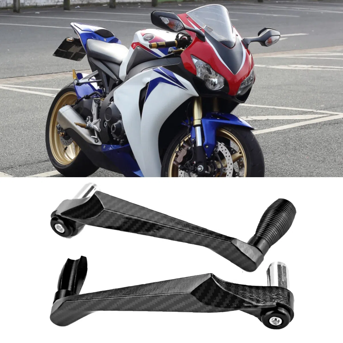 Protectores de Palanca de Motocicleta, Protector de Mano de Palanca de Motocicleta de Embrague de Freno de Manillar de Aleación de Aluminio Universal de 7/8 Pulgadas (Negro)