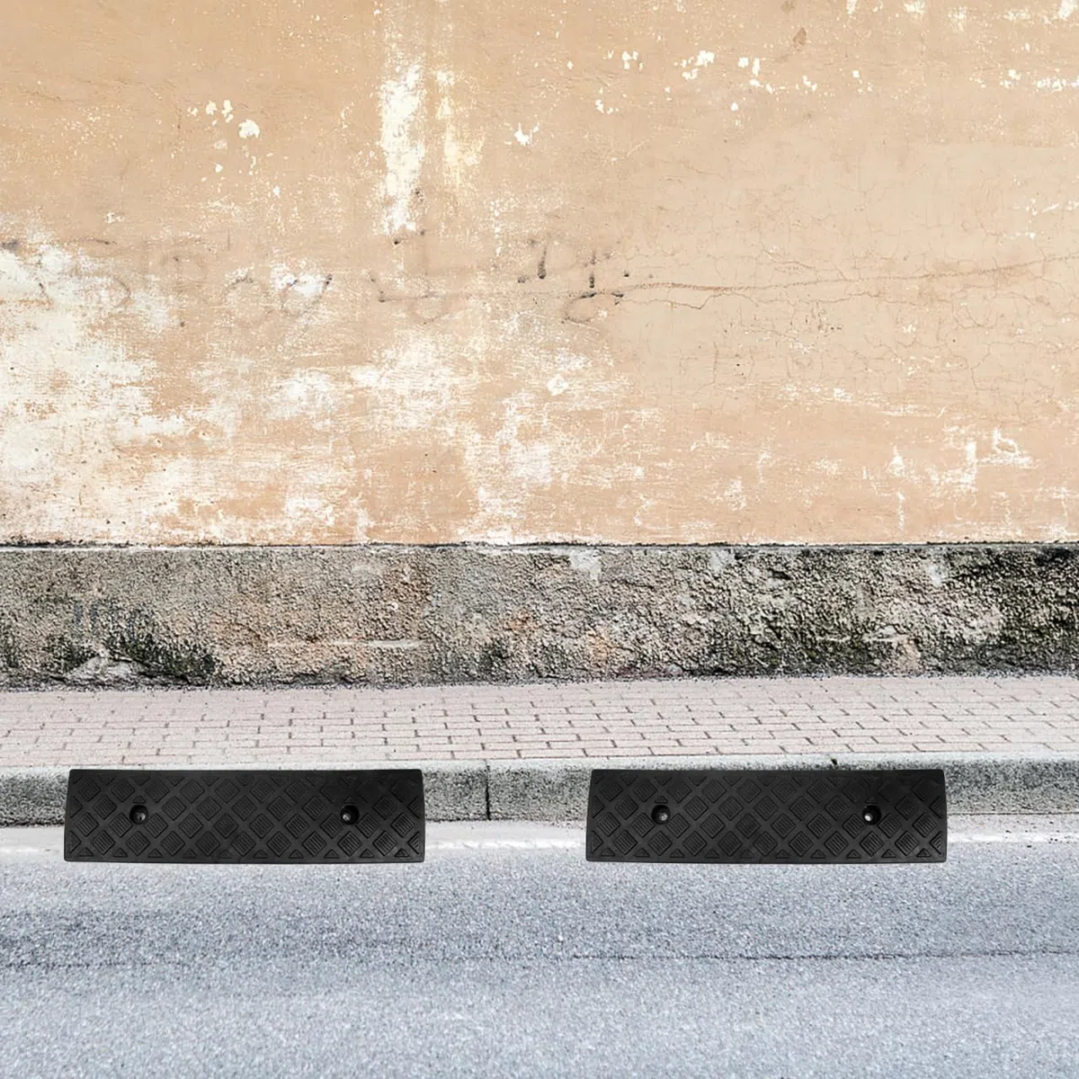 Rampa para acera de 46,5 x 12,5 x 3 cm, rampa de Goma para acera de Coches Bajos, rampas para Carga de Motor, rampas de cobertizo, Camiones, sillas de Ruedas, Color