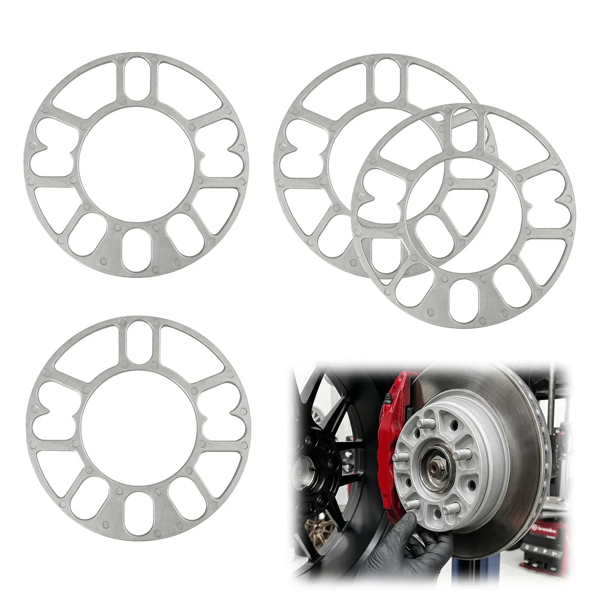 4 PCS Unidades Separadores de Ruedas, Espaciadores de Aleación Aluminio, Arandelas Espaciadoras, Grosor 3mm, Universales para Vehículos de 4 y 5 Agujeros para Ampliar Mejorar Estabilidad Coche (3mm)