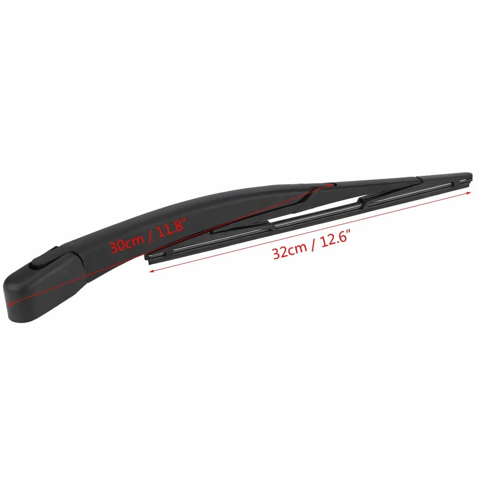 KSTE Juego de Limpiaparabrisas Y Brazo Trasero del Automóvil, Caucho Silencioso Parabrisas Trasero Ventana del Coche de Limpiaparabrisas con Cuchilla para Fo-ord Fiesta MK6 MK7 ST150 02-08