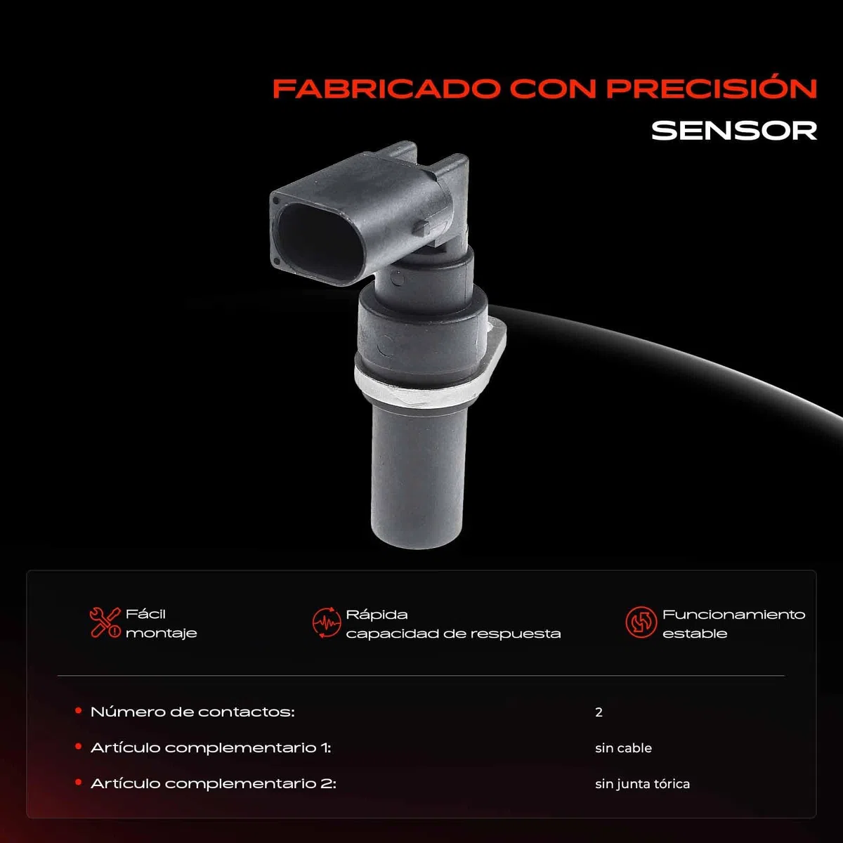 Frankberg Posición del cigüeñal Sensor del cigüeñal 2 Polos Compatible con Serie 5 Touring E39 X5 E53 Serie 5 E39 Serie 3 Touring E46 Omega B CaR.A.Van V94 Replace# 093171237