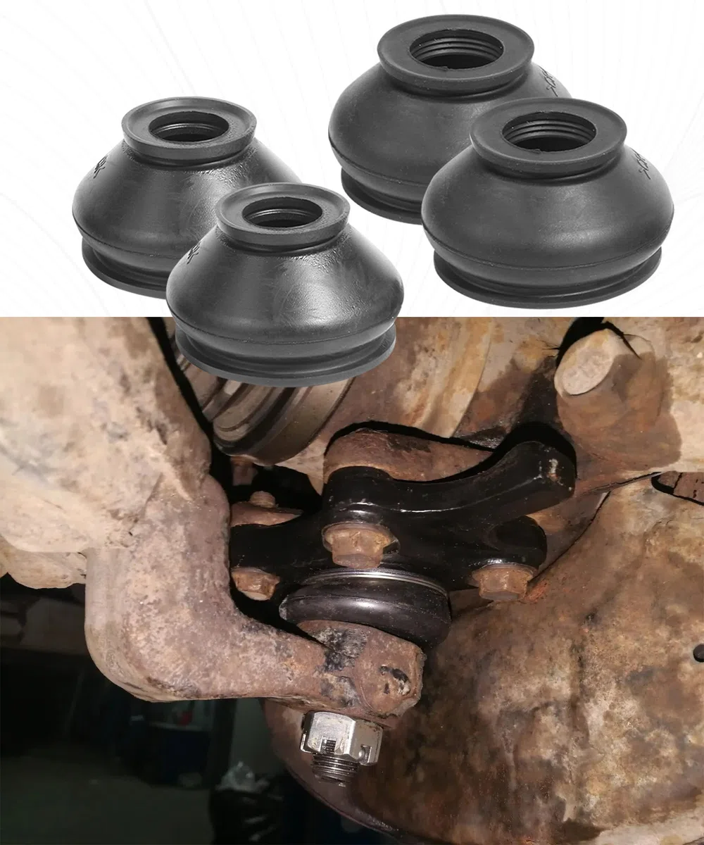 4PCS Automóvil Cubierta De Polvo De Rótula,Auto Dirección Suspensión Articulaciones Rótulas Cabeza,Cubierta Goma Universal del Polvo De La Junta Esférica,Compatible con la Mayoría de Coches