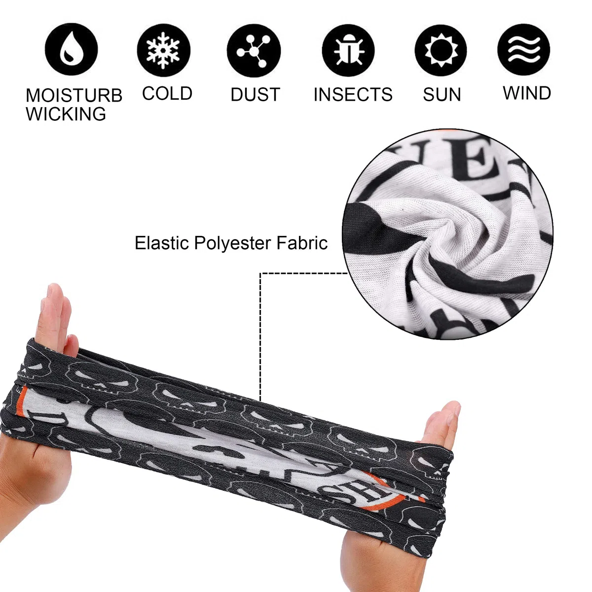 Pasamontañas De Calavera Multifuncional Áscara Bufanda Prueba Viento Moto Esquí Ciclismo Escalada 12 Piezas, Para Hombres Y Mujeres, M