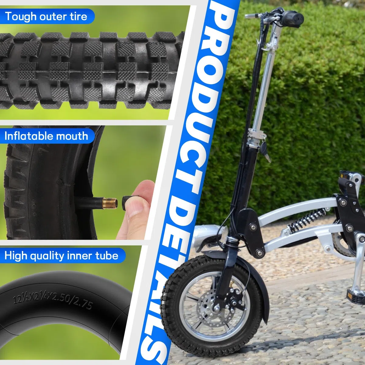 12 1 / 2X2.75 NeumáTico + Tubo Interior para 49Cc Motocicleta Mini Dirt Bike NeumáTico MX350 MX400 NeumáTico para Scooter NeumáTico Resistente Al Desgaste de 12 Pulgadas