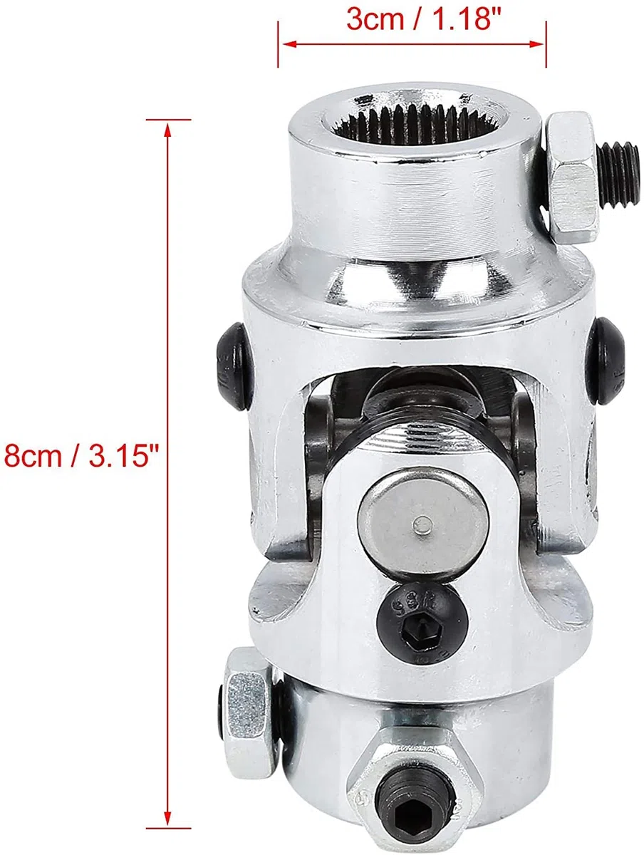 XYWHPGV 3/4 alloy-36 Spline x 3/4" DD Eje de dirección de coche cromado U-Joint para II Power Rack(969f2 4324f 12558 dd4cd 9ed1e bf34b