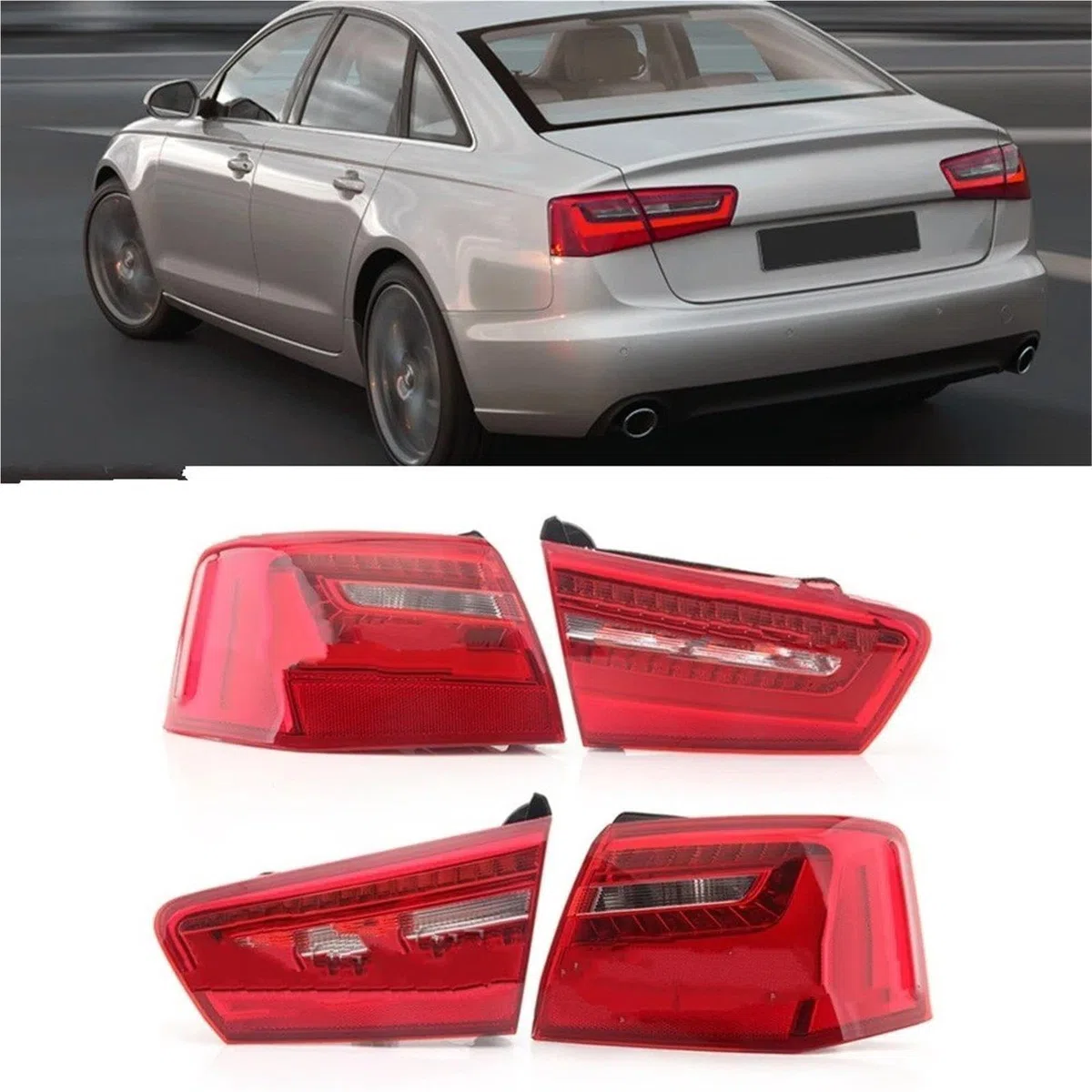 Conjunto De Luces Traseras Para Audi A6 C7 2010-2016 Exterior E Interior