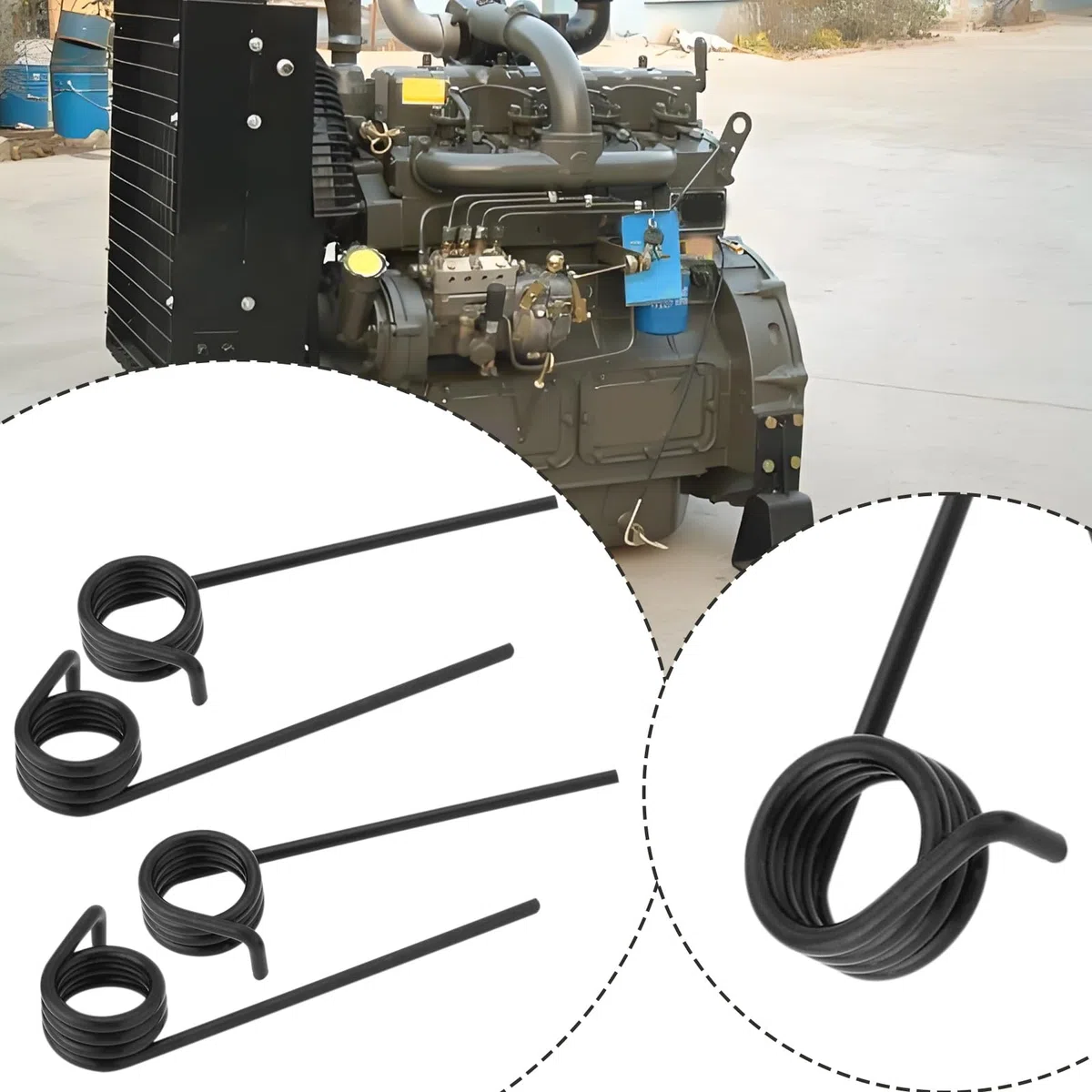 12 pares de abanico de resorte fuerte, tambor de ventilador izquierdo y derecho, resorte fuerte, compatible con AL-KO 38 E 38 P 32 VLE 38 VLB 38 VLE negro 56 x 11 mm