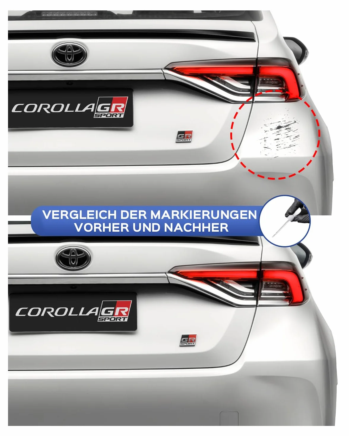 Rotulador de retoque para Toyota Blizzard Pearl Tricoat – Coincidencia exacta para chips y arañazos