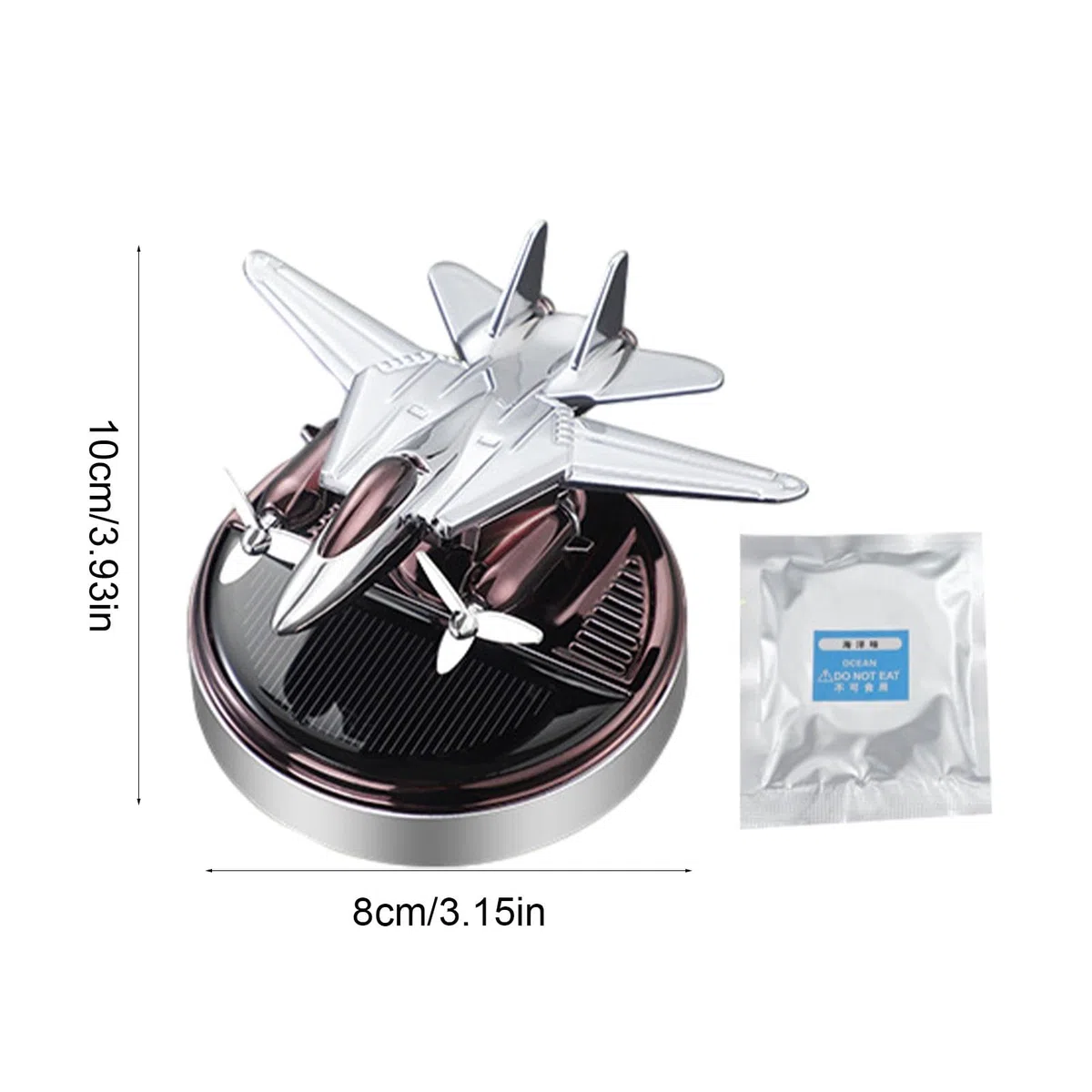 Ambientador de coche con energía solar, difusor de aromaterapia solar giratorio para aviones, difusor de aceite natural para desodorización y alivio de la fatiga para el coche y el hogar
