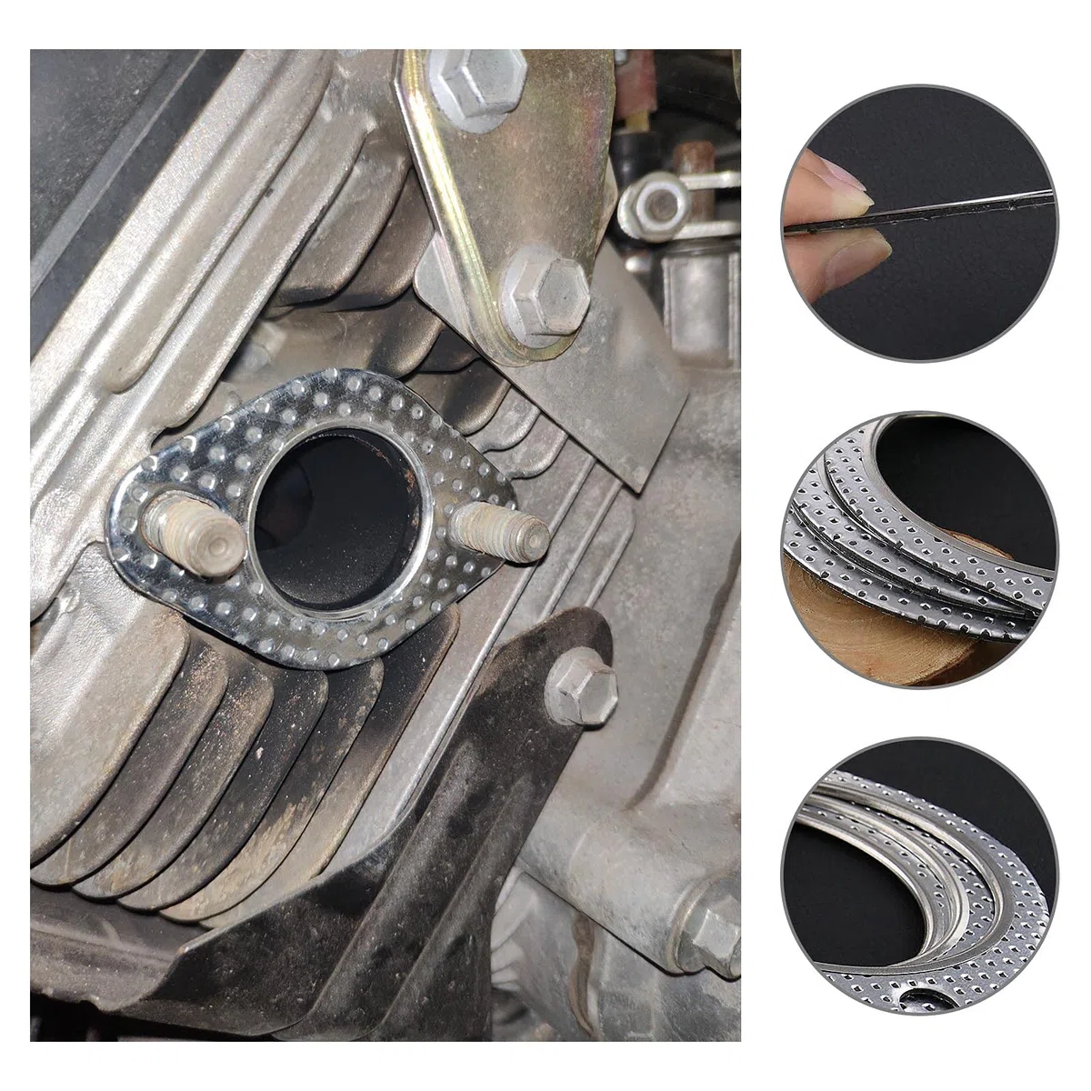 EMSea Junta de Escape de 5 Uds. 2,5 Pulgadas Junta de Metal para Tubo de Escape con Anillo Reforzado Brida de 2 Pernos de 100mm para Tubo de Escape de Coche