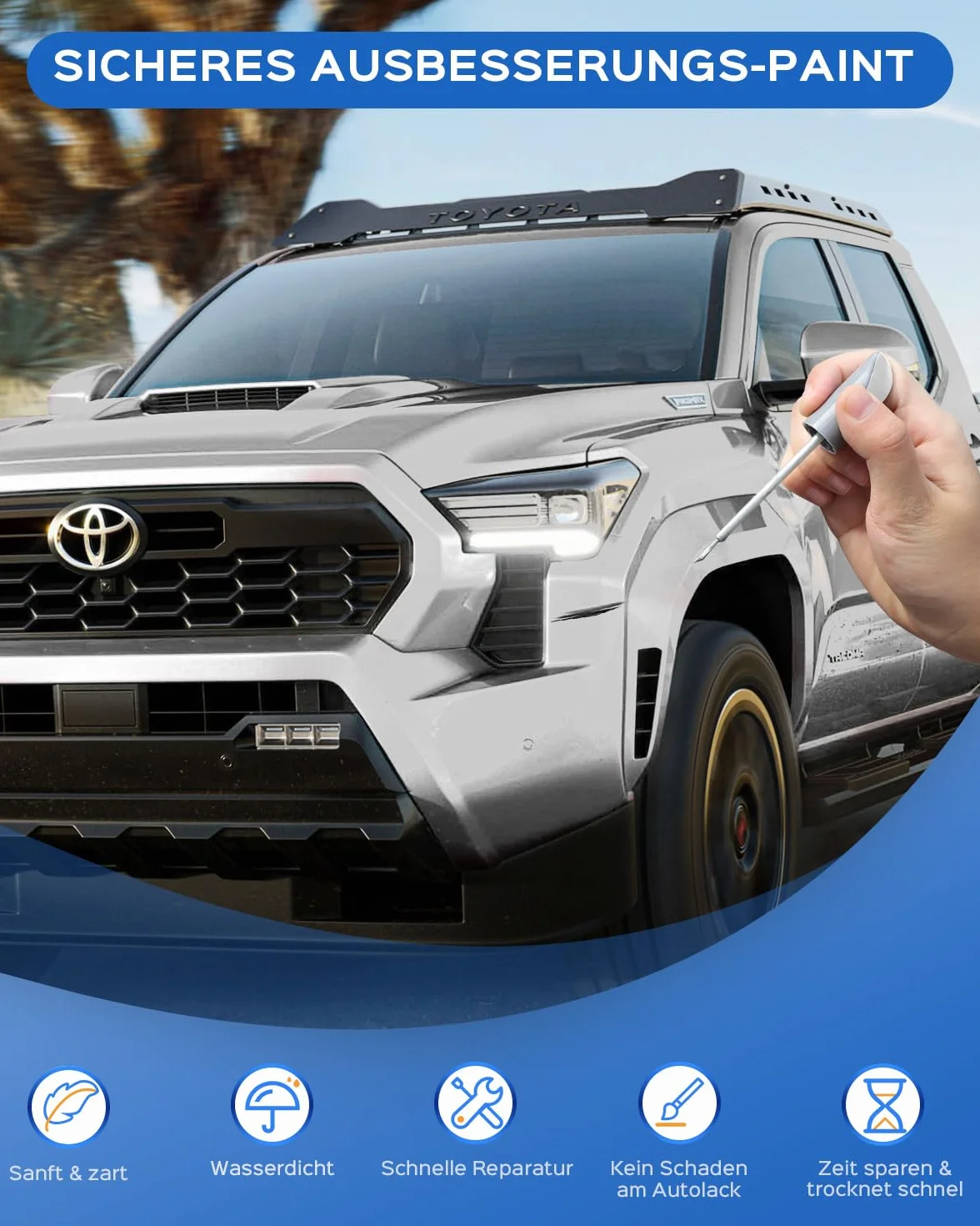 Rotulador de retoque para Toyota Blizzard Pearl Tricoat – Coincidencia exacta para chips y arañazos