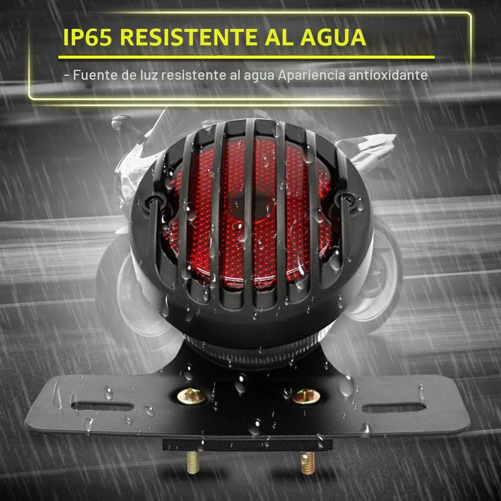 KATUR Luz de freno redonda para motocicleta, para Harley, Bobber o Chopper Custom