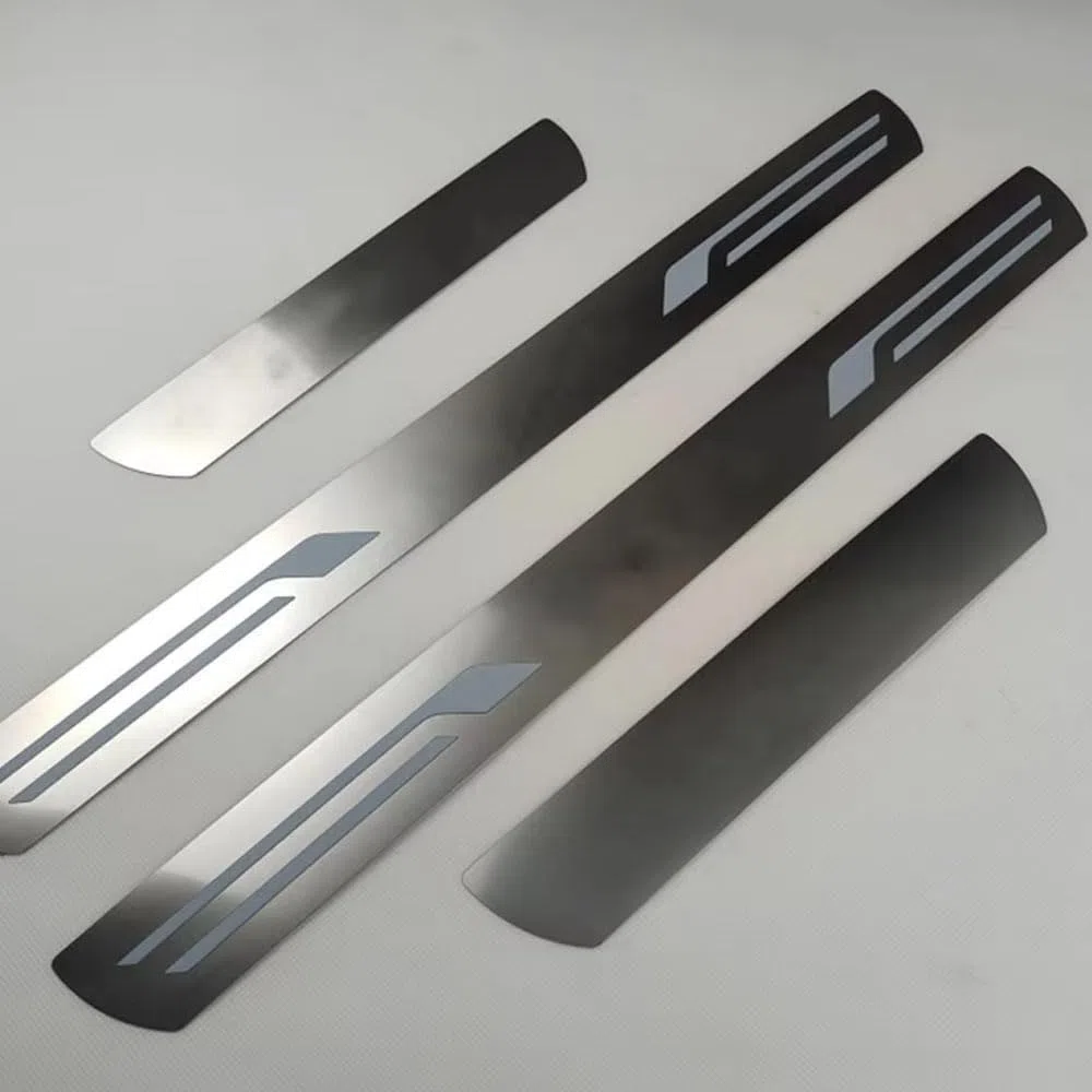 4 Placas Acero Inoxidable Protector Umbral Puerta Coche para Toyota Corolla Touring Sport | Typ E210 | Bj. AB 2019, Inoxidable Protector Pedal Desgaste.
