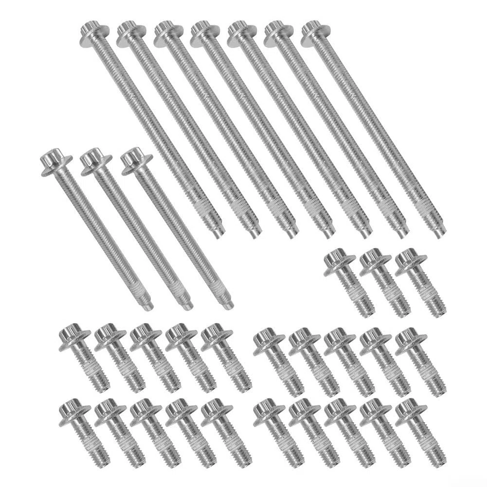 Juego de 33 tornillos para cárter de aceite de motor, de aluminio, compatibles con BMW Serie 1 E81 E82 E87 E88 F20 F21 así como 3 unidades E90 E91 E92 E93, OEM 11132210959