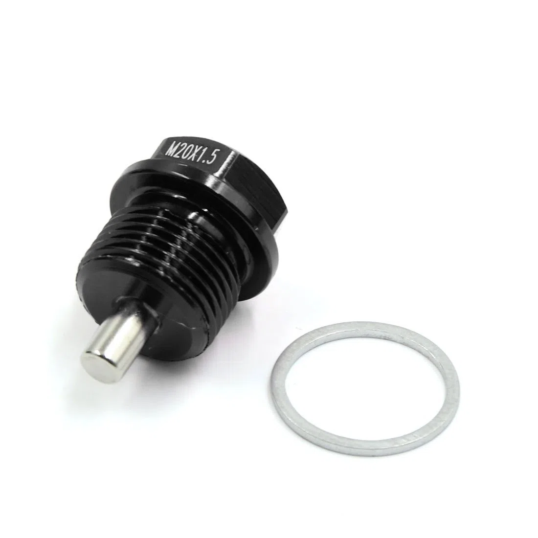 sourcing map Tornillo Magnético para Drenaje De Pileta De Aceite M20 X 1.5 | 1Pc, Negro, Con Arandela