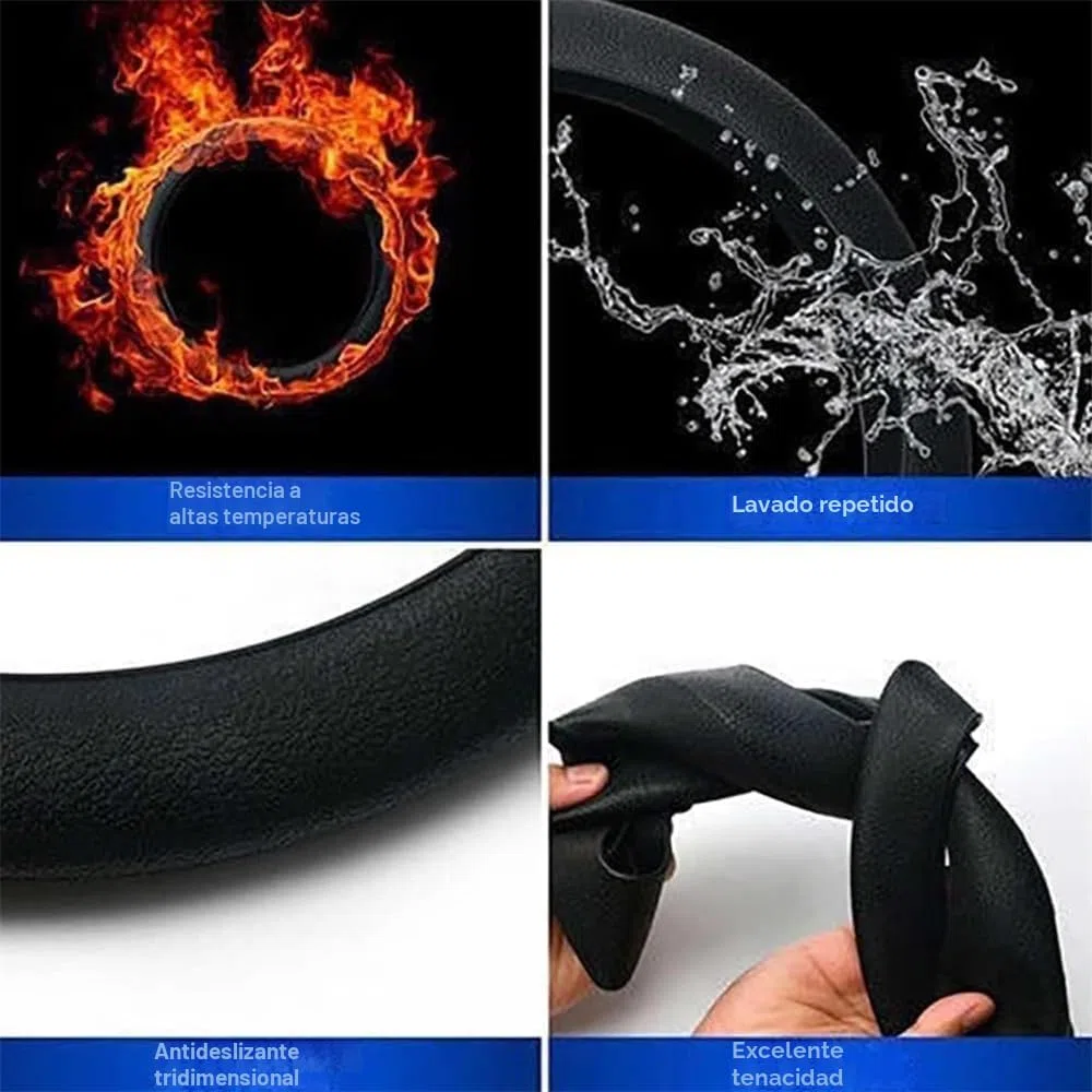 Protector de volante de silicona antideslizante ultrafina, funda protectora universal para volante de coche, negro