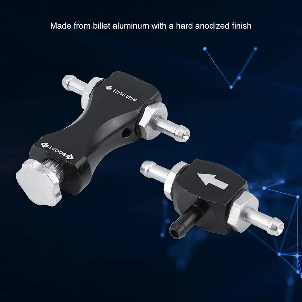 KSTE Ajustable Bilateral Turbo T Válvula de Purga, Manual Boost Controller Kit, Válvula de Control Manual Regulador Universal para el Coche Turbolader Accesorios
