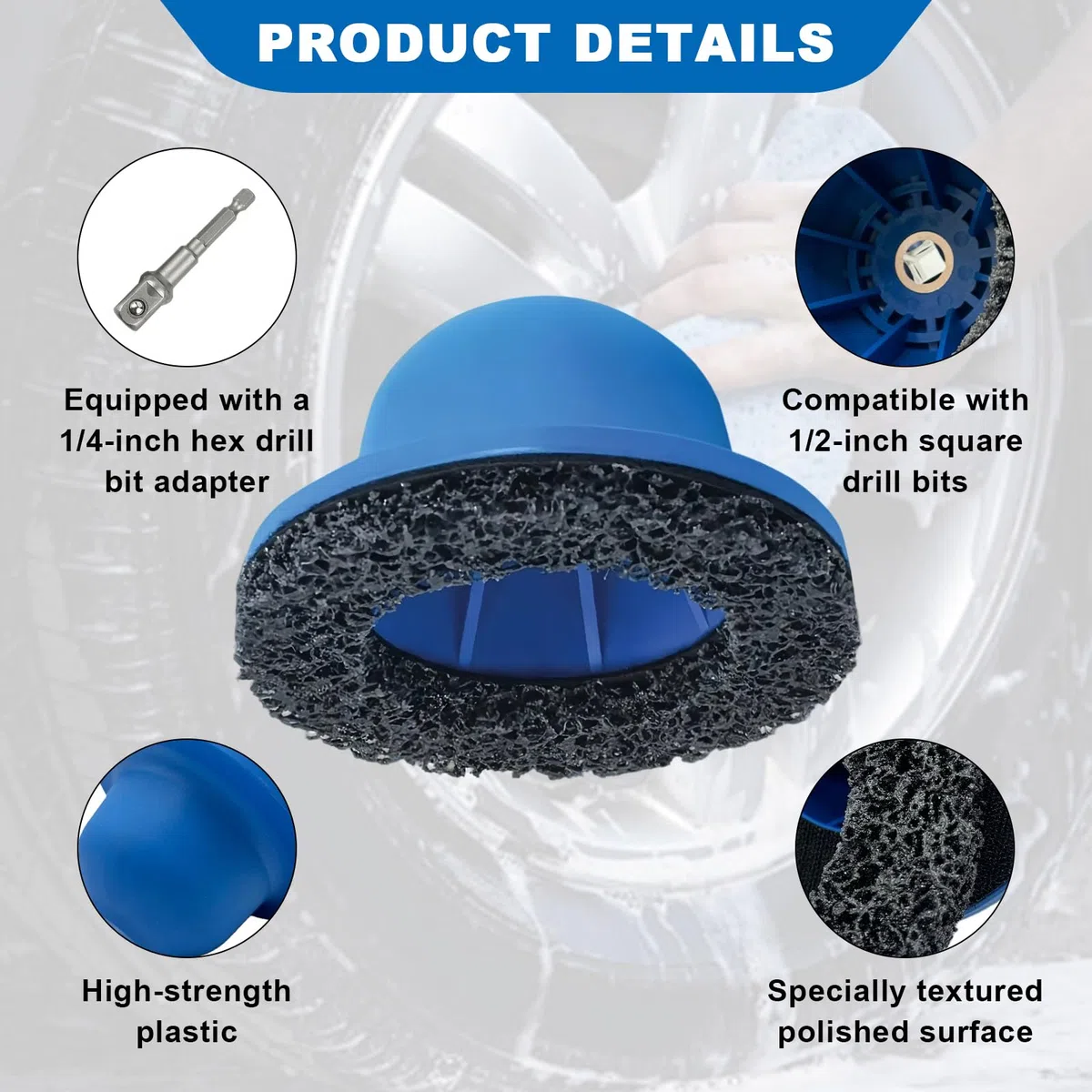 Amoladora de cabeza esférica para enganche de remolque, diámetro interior de 90 mm, diámetro exterior de 150 mm, lijadora de buje con accionamiento de 1/2 pulgadas para cambio de llanta