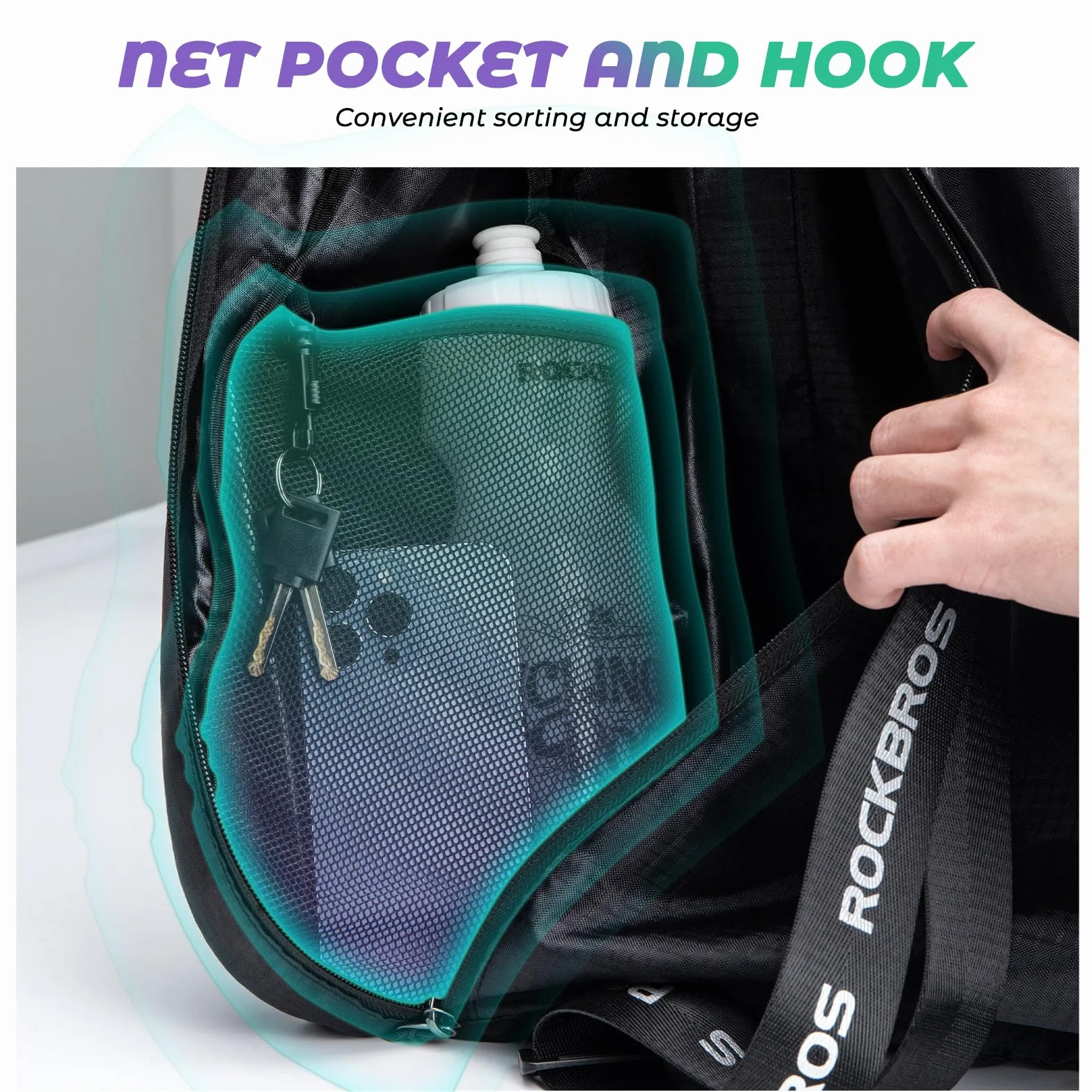 ROCKBROS Bolsa para Casco de Motocicleta, Bolsa Universal de Gran Capacidad 6-7L Bolso para Almacenamiento con Correa de Hombro para Casco de Moto Bicicleta Viaje