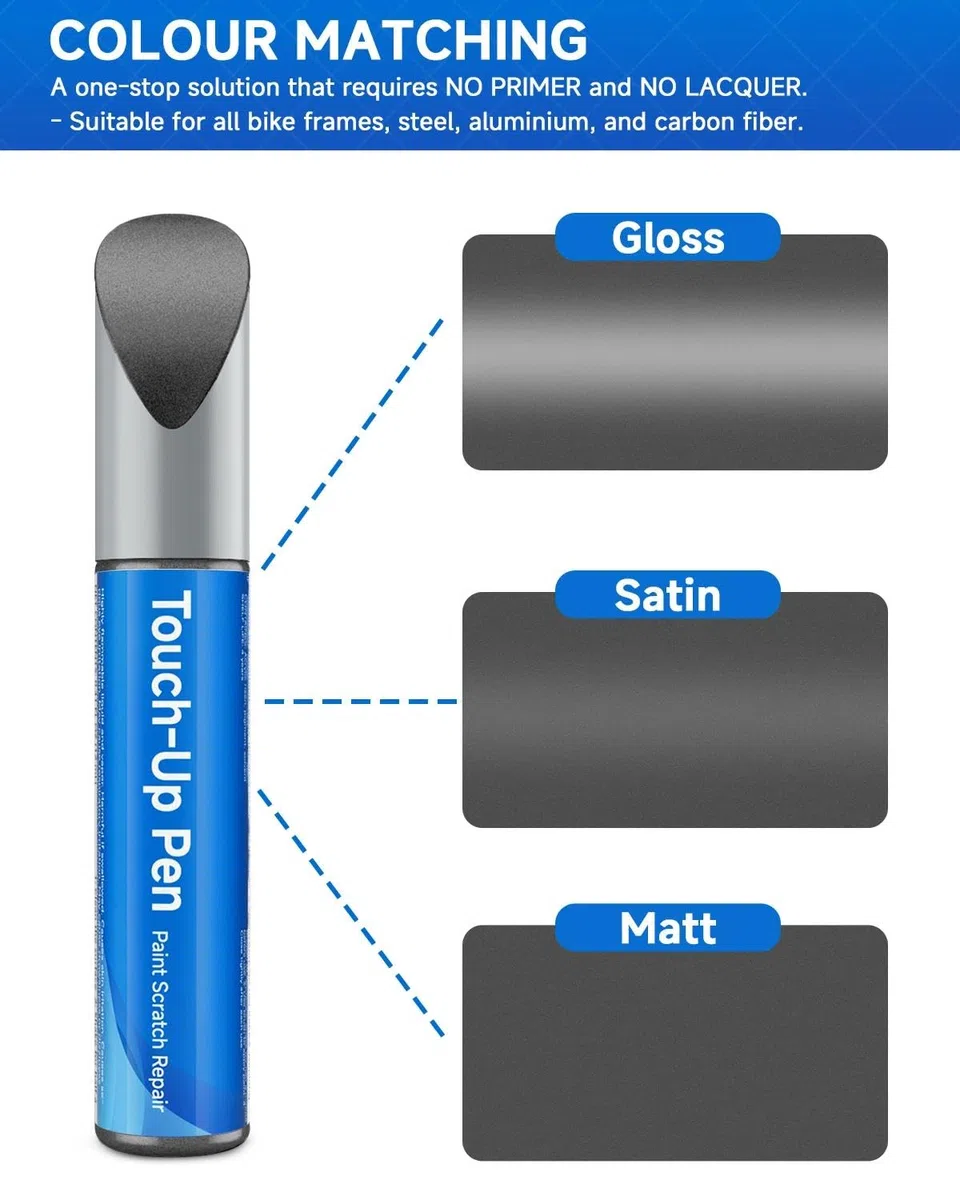 Pintura mate gris antracita para bicicleta - Reparador de pintura para Trek, use lápiz de pintura para metal y plástico - Pintura para bicicleta de alta cobertura