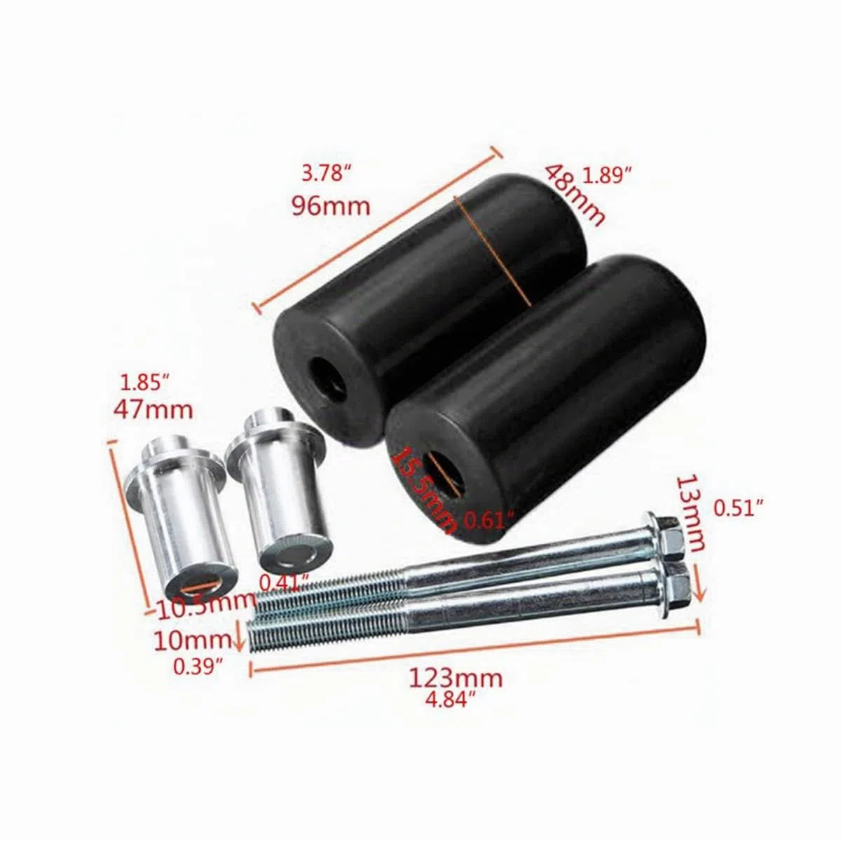 Deslizadores para Moto,10 mm Universal Protector de choque para motocicleta, Topes Anticaida Moto antichoques para Honda Suzuki, piezas de reparación de motocicletas (negro)