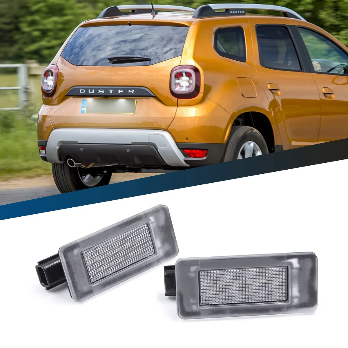 Luces LED para matrícula de matrícula para N-issan Altima 2019 2020 Serena C27 2016 en adelante Dacia Duster 2018 en adelante CANbus SMD Xenon blanco Tag Lamp OEM 265108990E
