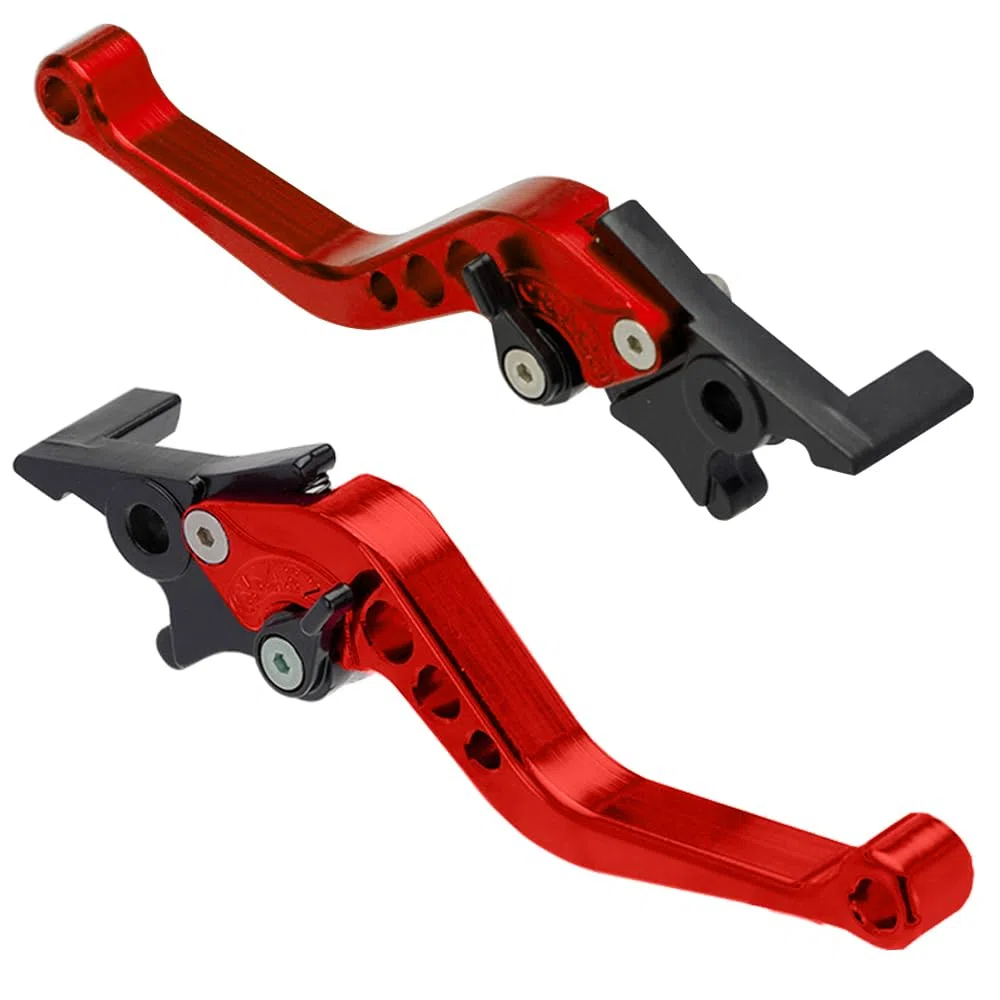 1 Par Palancas Embrague Freno de Motocicleta 22mm Manija de Palanca de Freno 7/8" CNC Aluminio Maneta de Embrague Palanca de Freno de Disco Doble Ajustable Universal Rojo
